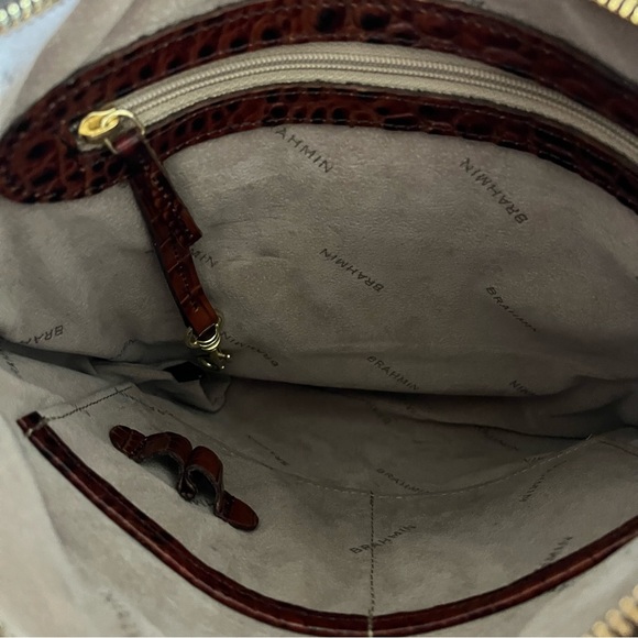NWT Brahmin Jody Pecan Melbourne Croc-Embossed Leather Crossbody - Picture 10 of 16